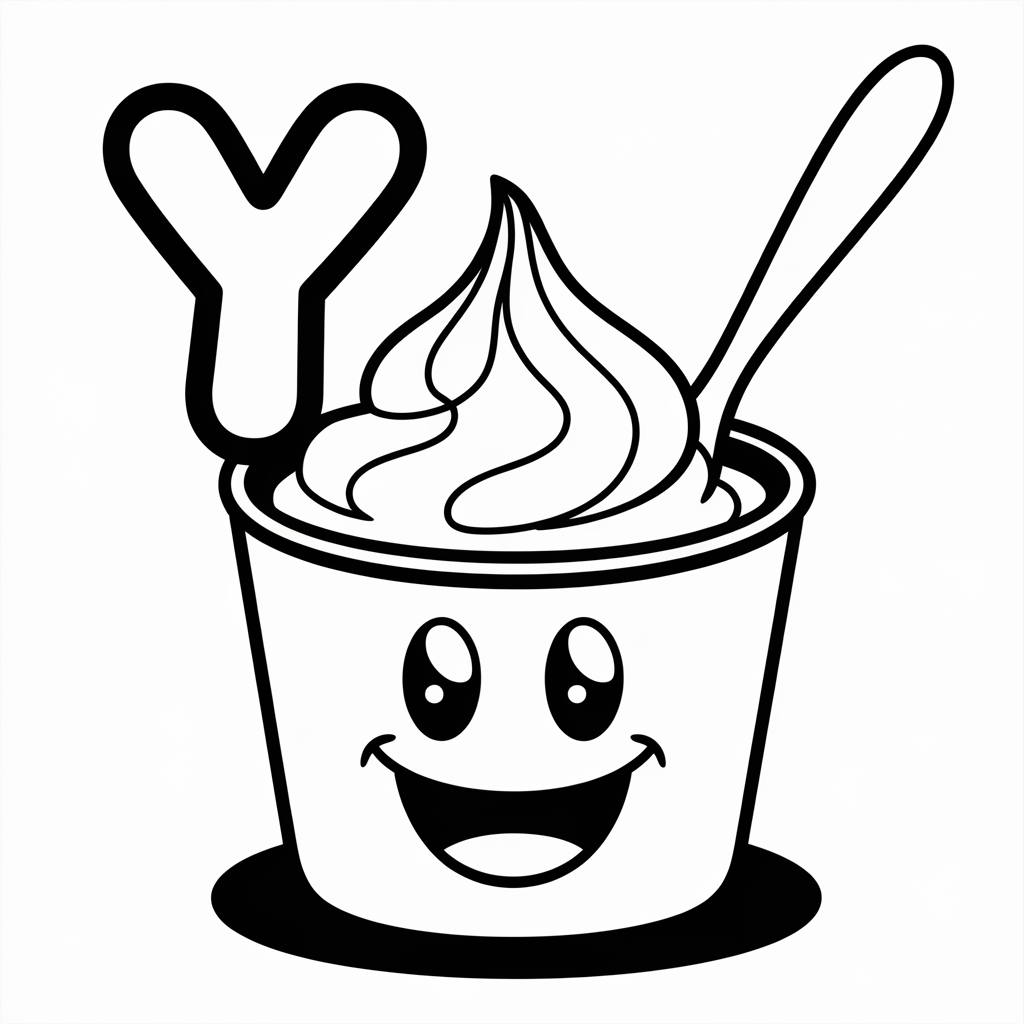 Yogurt Alphabet Coloring Page
