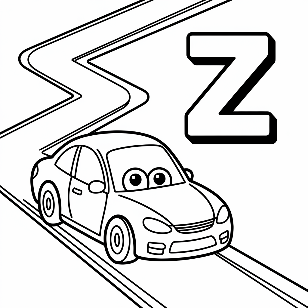 Zigzag Road Coloring Page