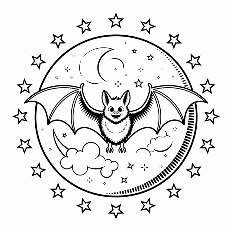 20 Bat Coloring Pages: Free Printables for Kids & Adults | PDF Download ...