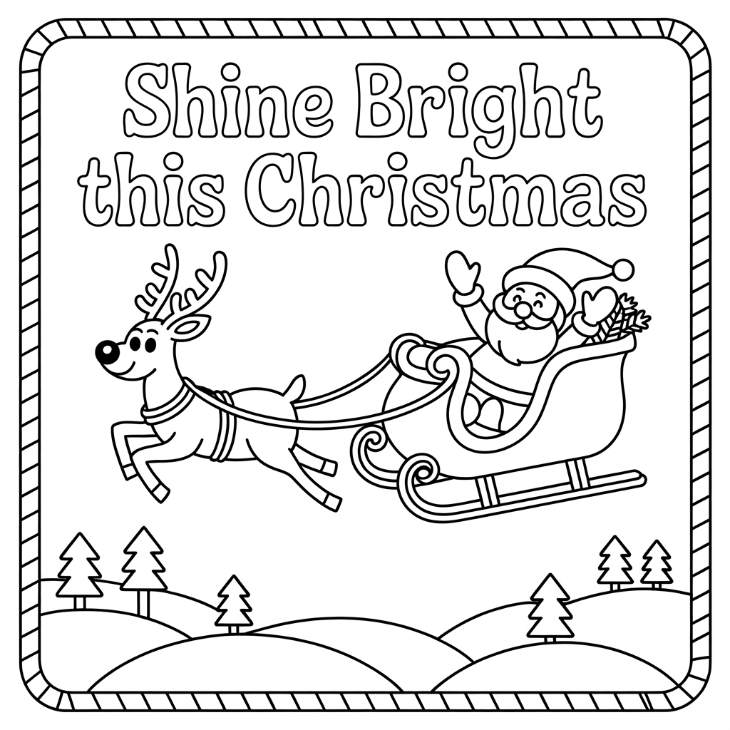 Rudolph the Red-Nosed Reindeer Christmas Card Coloring Sheet
