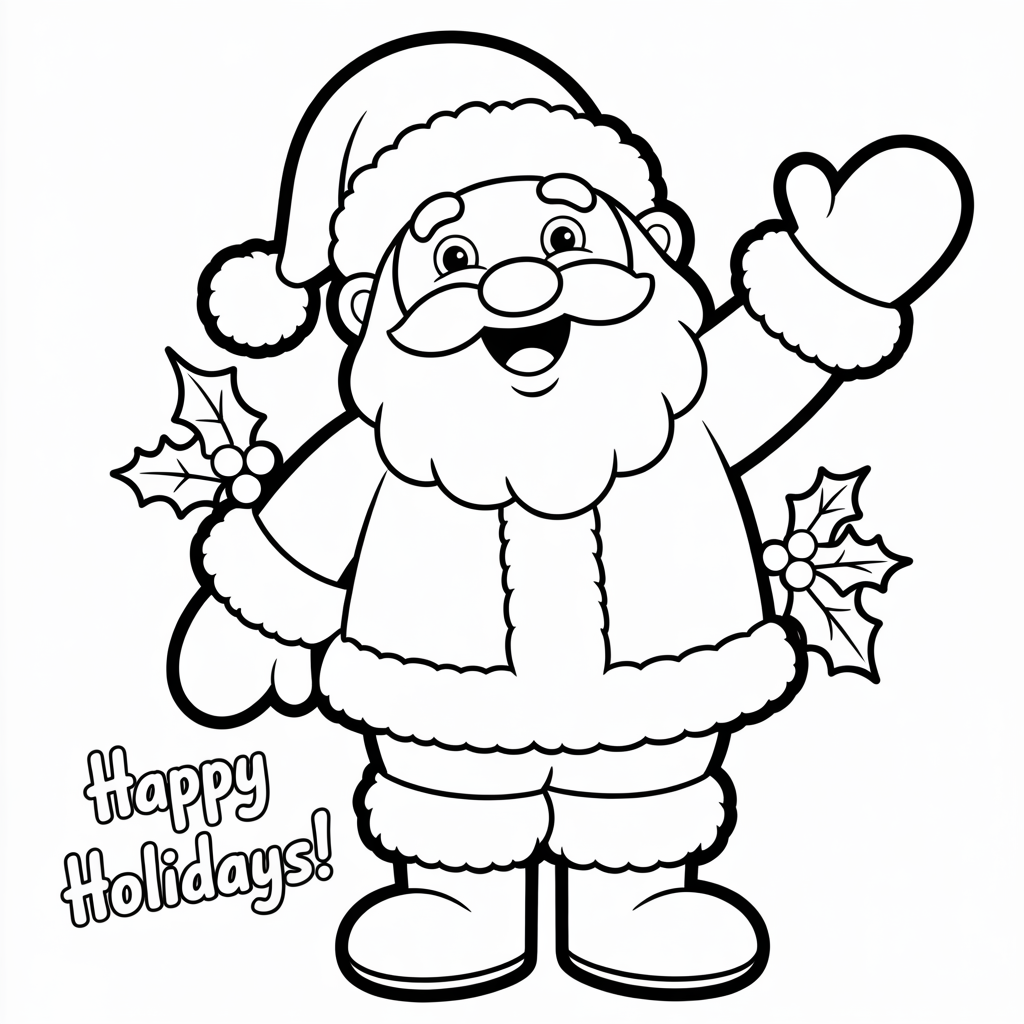 Free Santa Claus Christmas Coloring Pages for Preschoolers to Print
