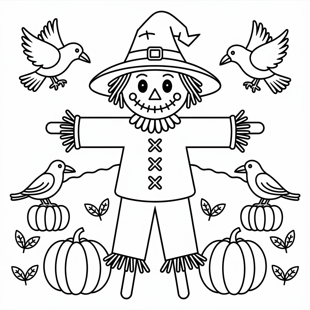 Scarecrow in Pumpkin Patch 