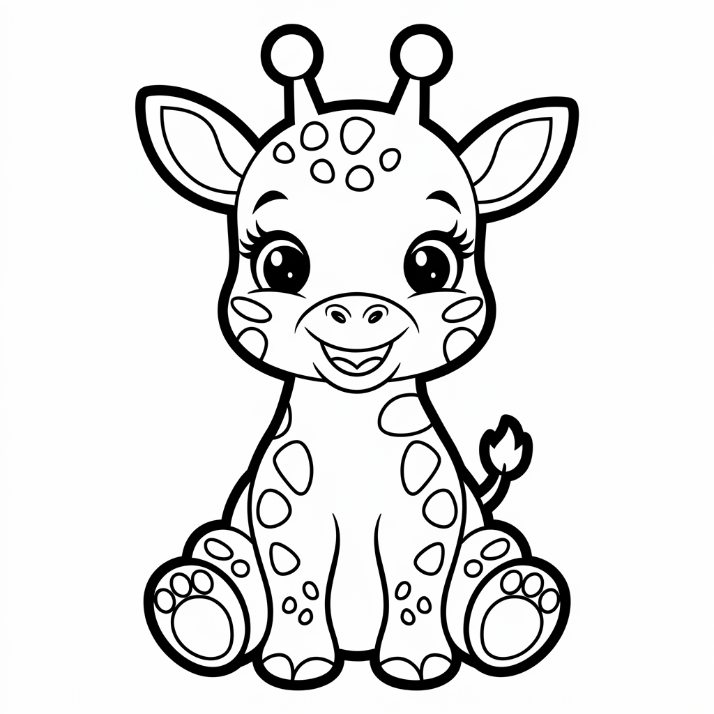Baby Giraffe Coloring Pages 