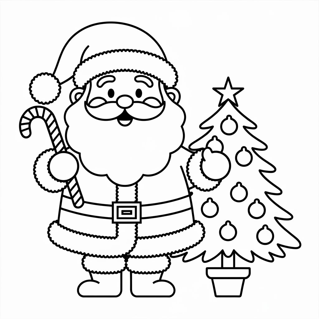 Cute Santa Claus Coloring Pages for Kids to Print and Enjoy