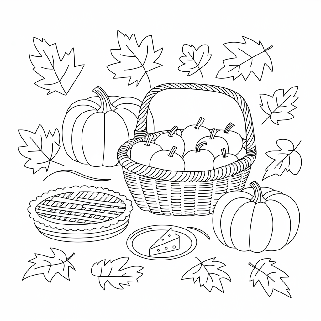 Autumn Picnic with Pumpkins 