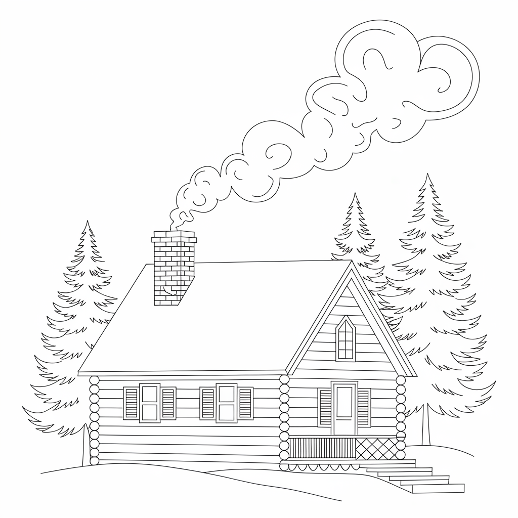 Cozy Cabin in the Snow 