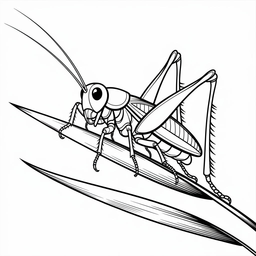 Cricket Coloring Pages on Grass