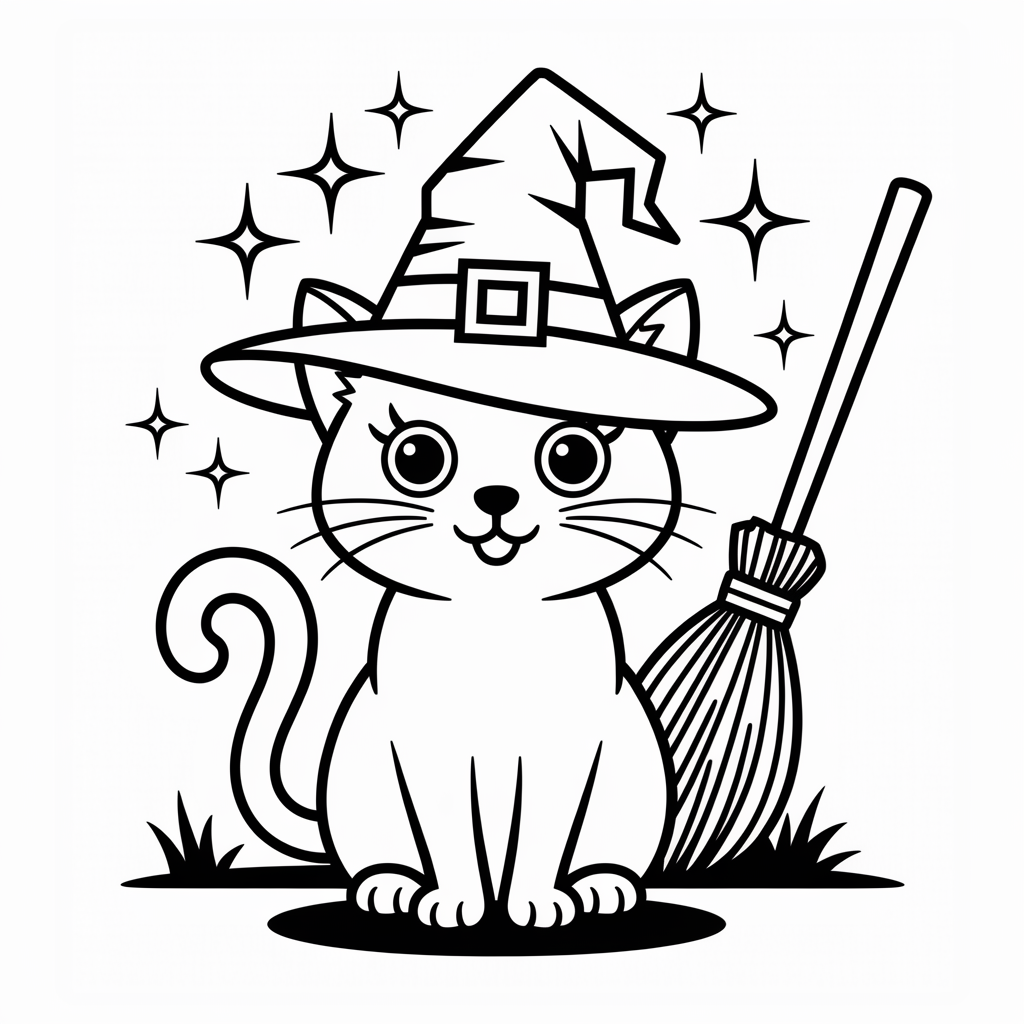 Cute Witch’s Cat Familiar 