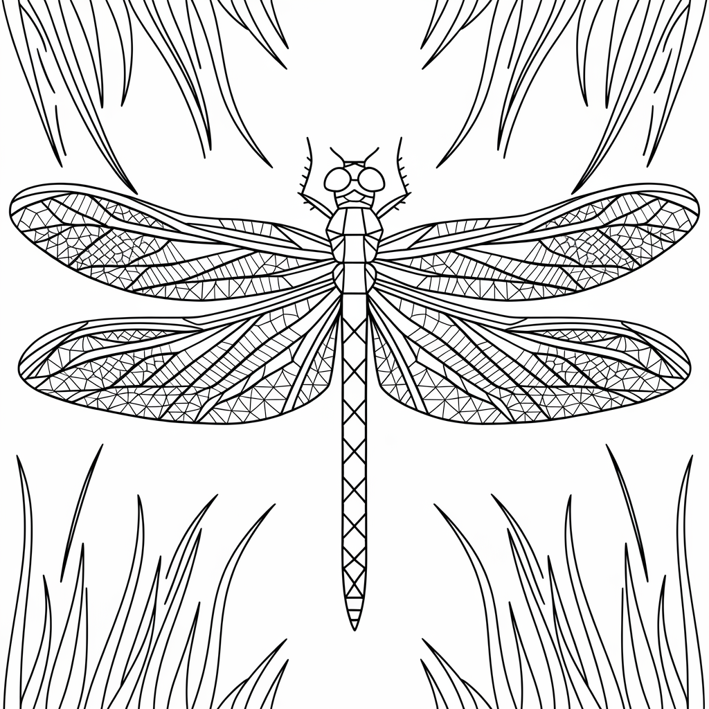 Dragonfly Coloring Pages with Mandala Wings