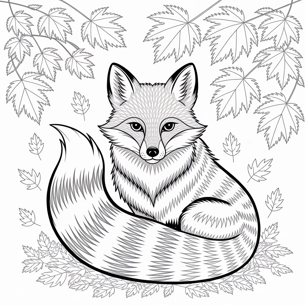 Fantasy Fox Under Autumn Leaves