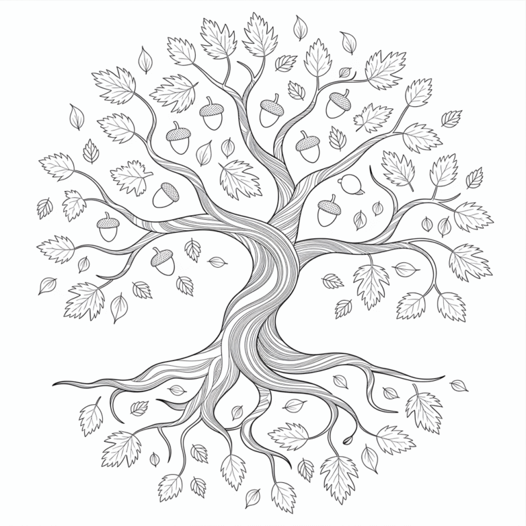 20 Autumn coloring pages for adults - Love For Coloring