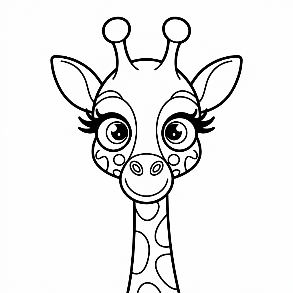 Cartoon Giraffe Coloring Pages 