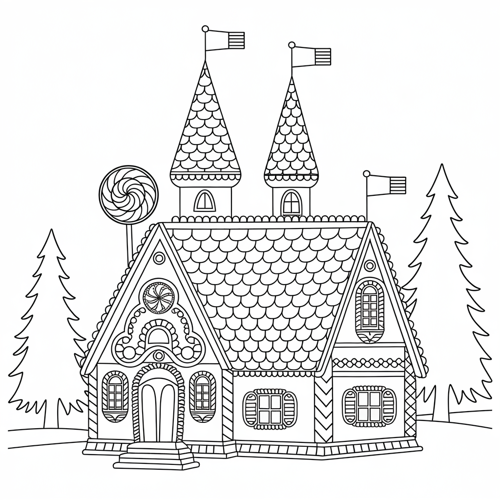Unique Christmas Gingerbread House Coloring Pages Inspired by Movies