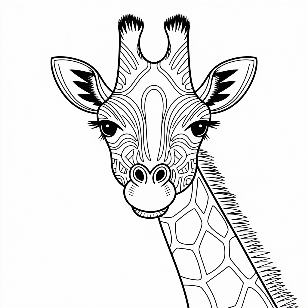 Mandala Giraffe Coloring Page