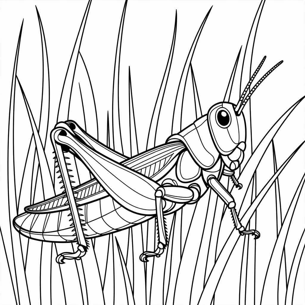 Grasshopper Coloring Pages