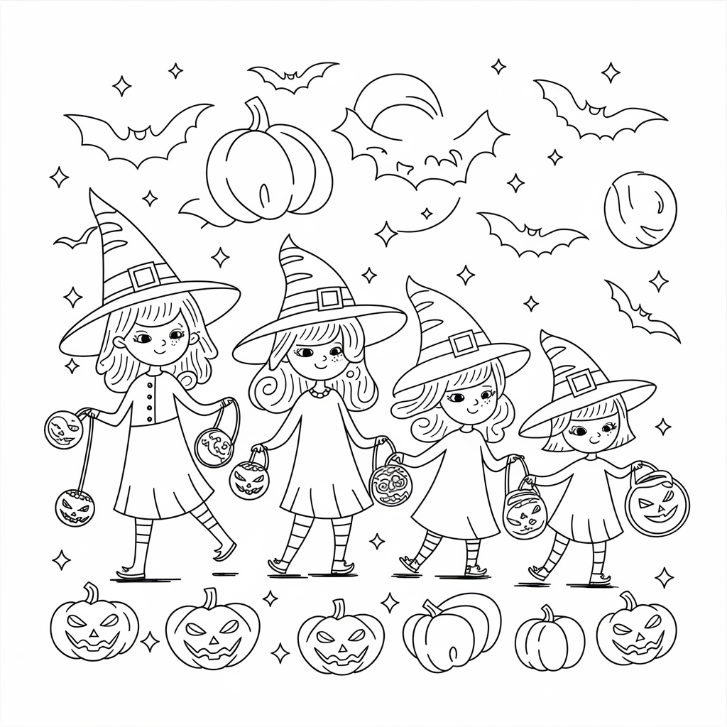 Witches Trick-or-Treating 