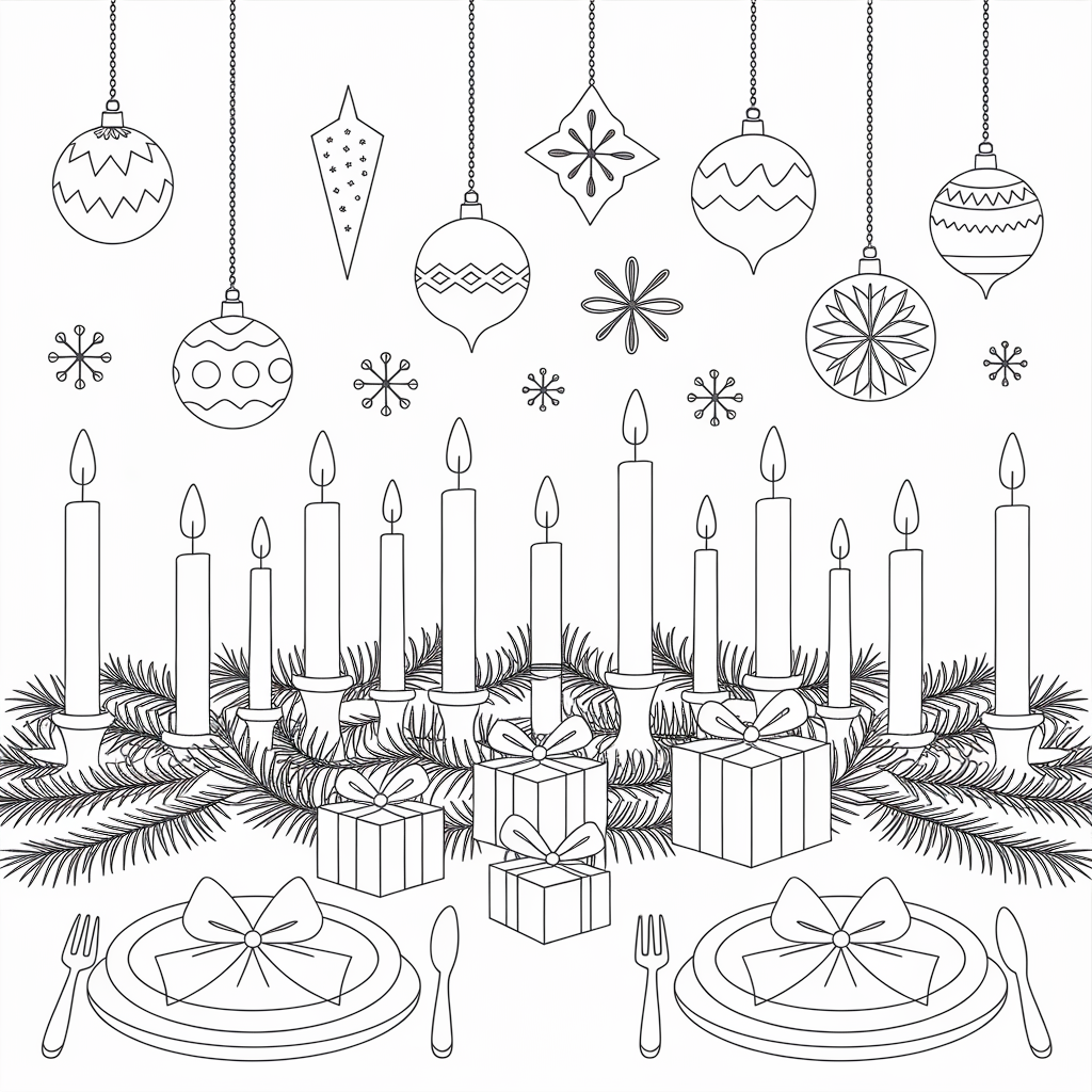 Festive and Detailed Christmas Coloring Pages for Adults