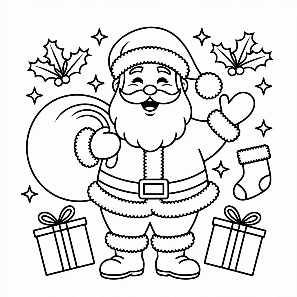 Free Printable Santa Claus Coloring Pages for Christmas Fun