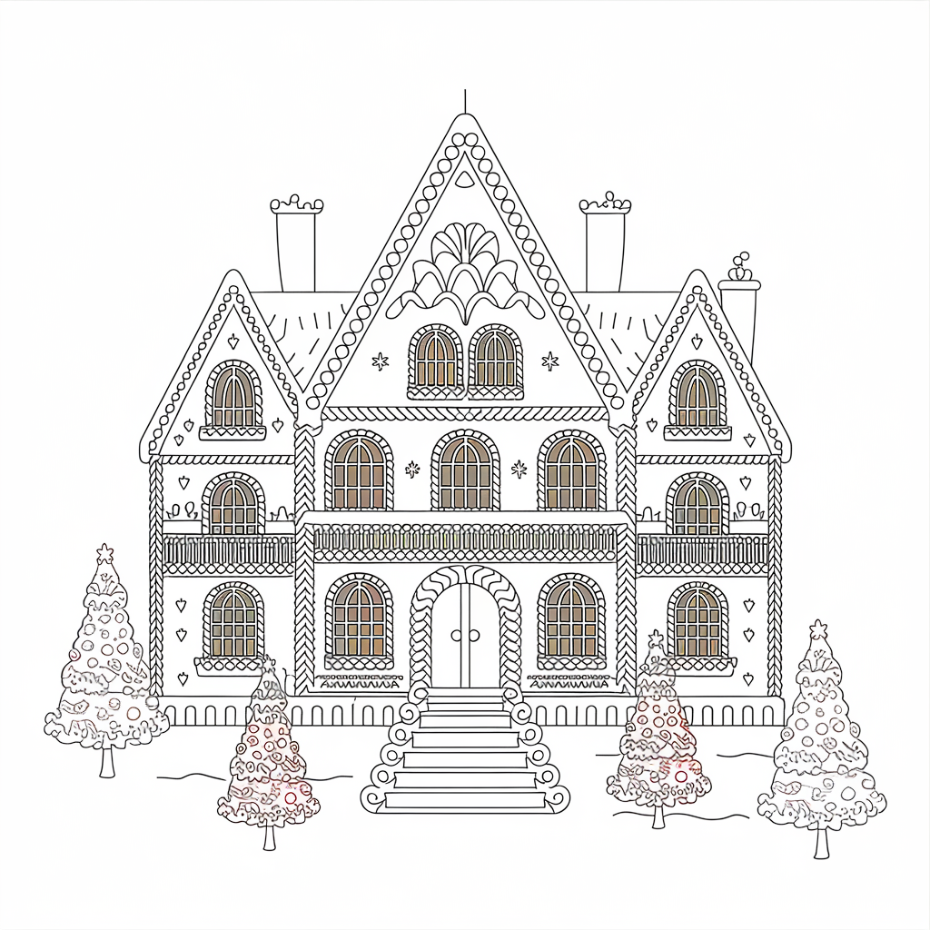 The Best Christmas Gingerbread House Coloring Pages for Kids and Adults