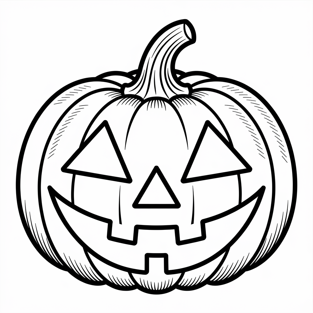 Free Easy Halloween Pumpkin Coloring Sheets for Beginners