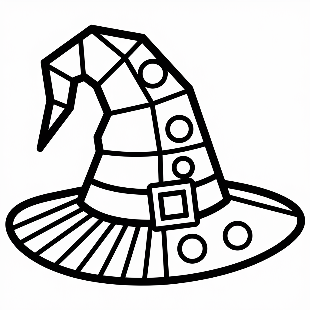 Simple Witch Hat Coloring Page 