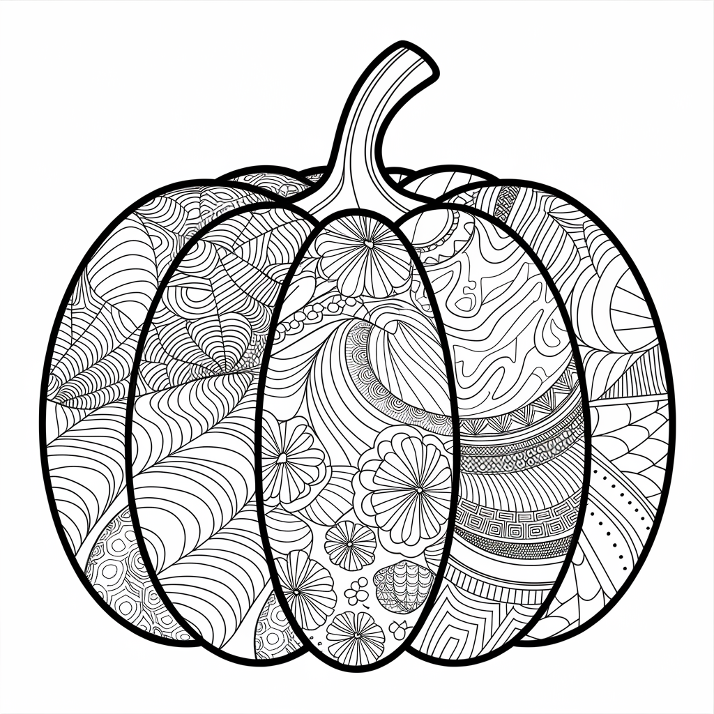 Detailed Halloween Pumpkin Coloring Pages for Adults Who Love Art