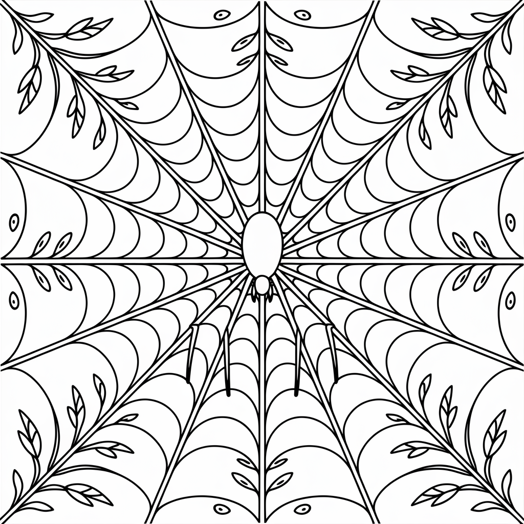 Spider Web Coloring Pages