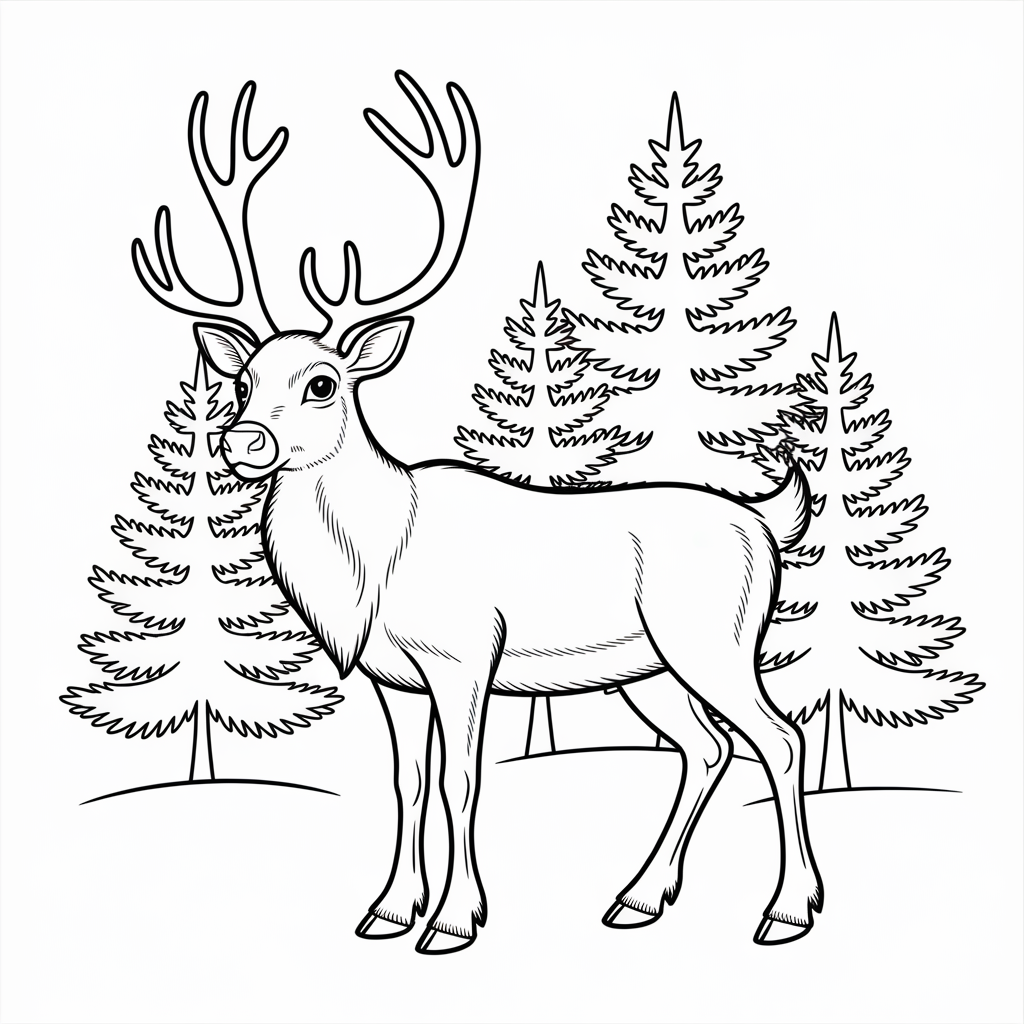 Reindeer in the Snow 