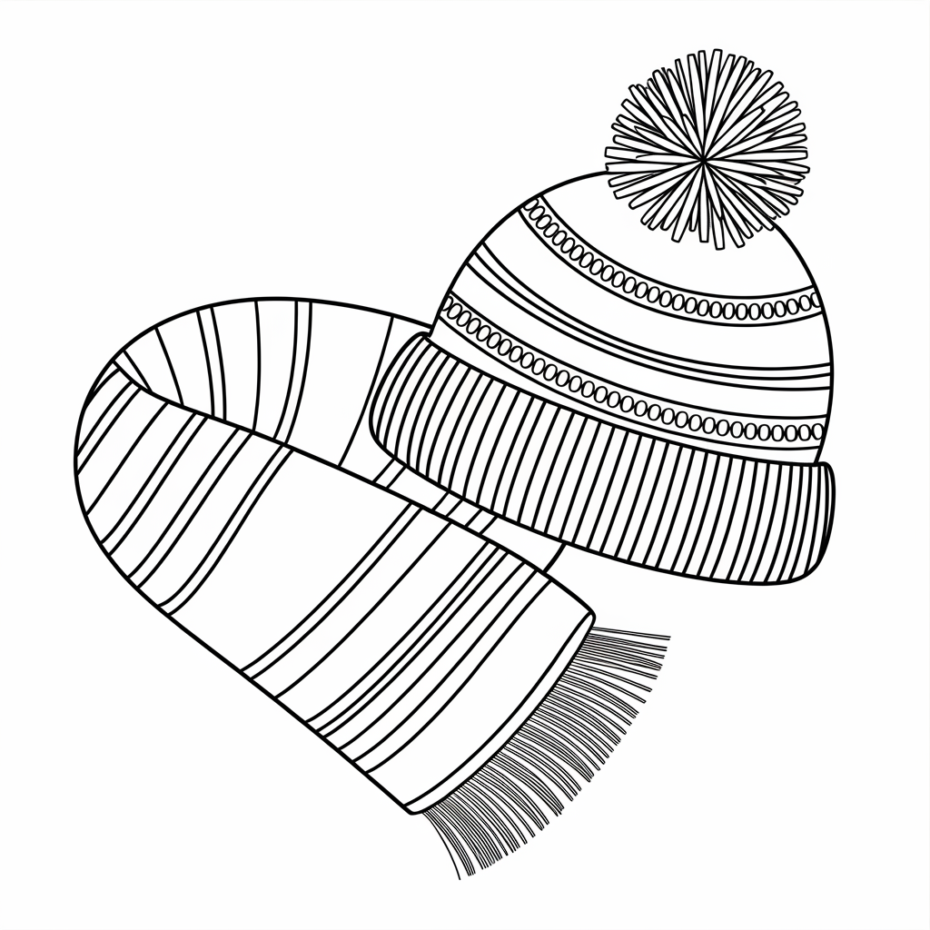 Wool Scarf and Hat 