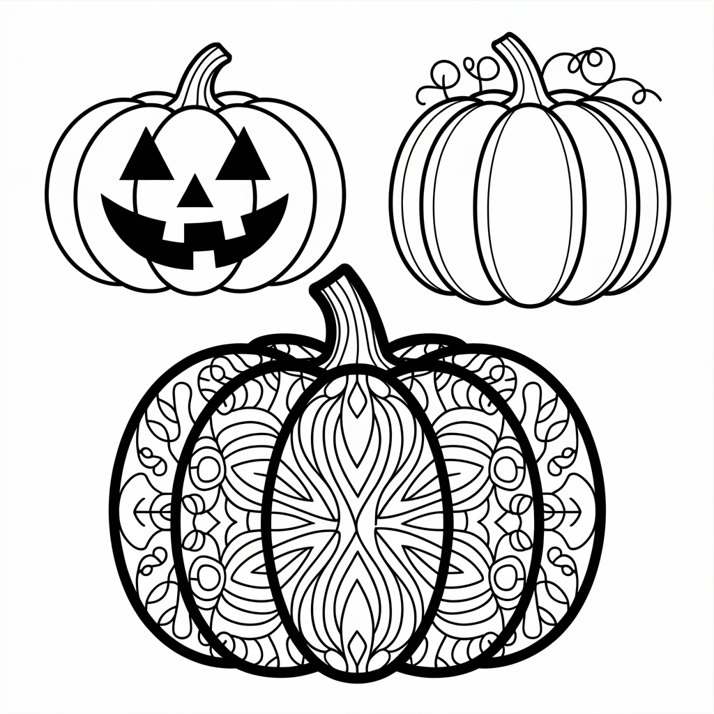 Best Halloween Pumpkin Coloring Pages for Toddlers, Kids, and Adults