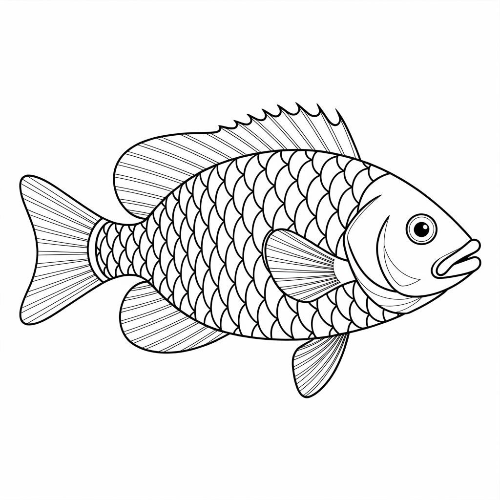 Rainbow Fish Coloring Page 