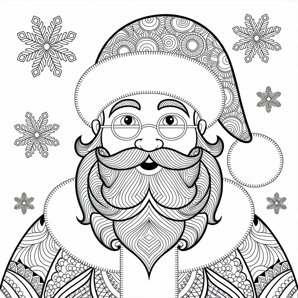 Unique Zentangle Christmas Coloring Pages for Adults