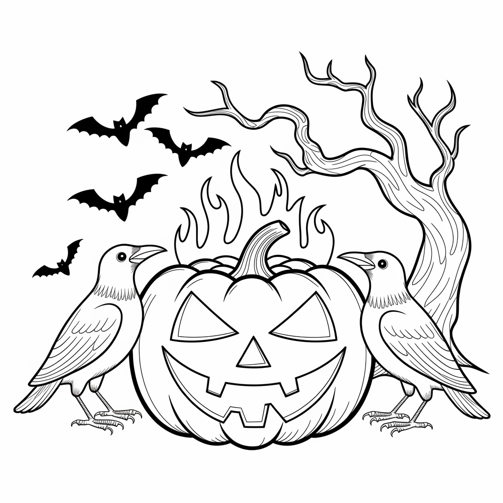 Free Scary Halloween Pumpkin Coloring Pages for Spooky Nights