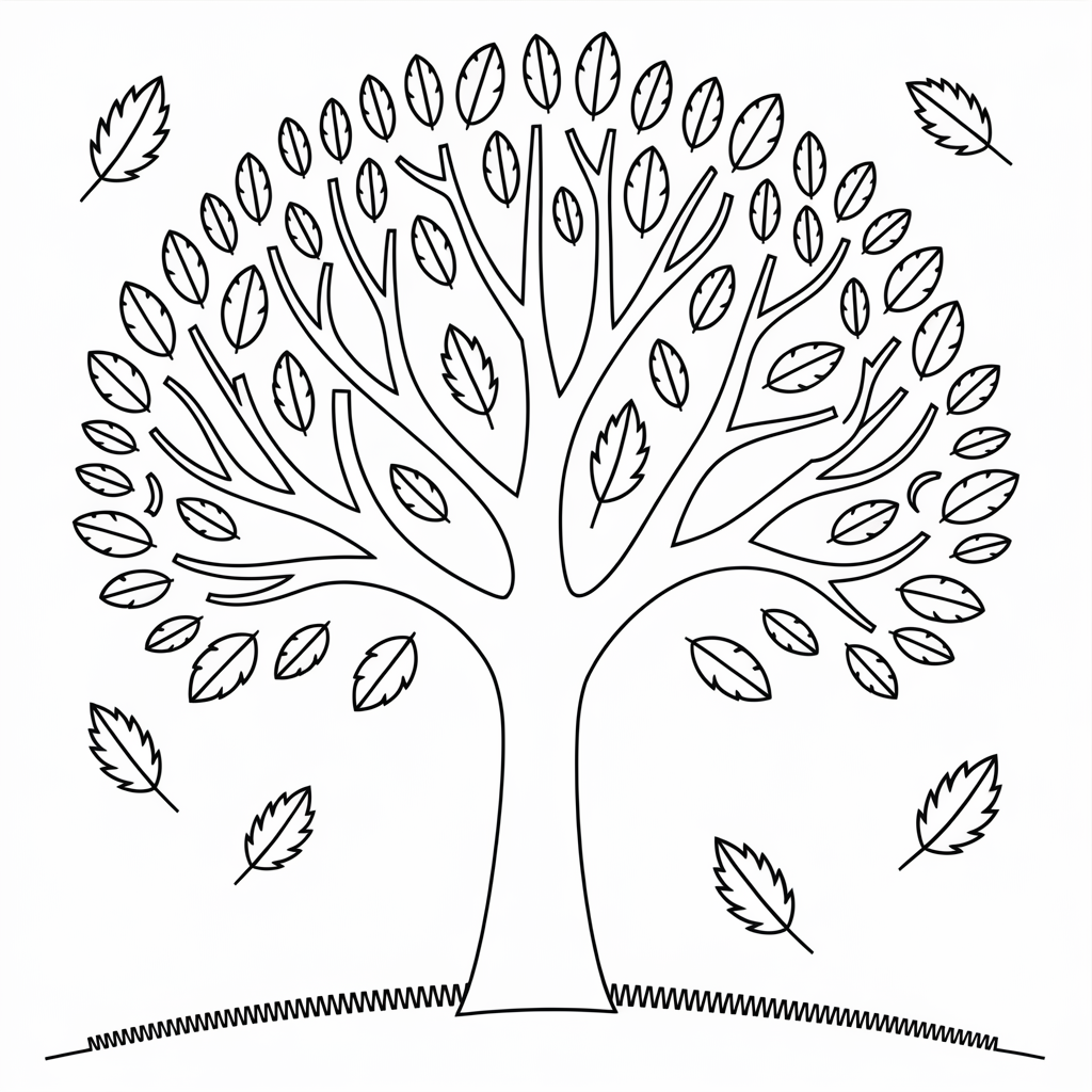 Tree with Falling Leaves