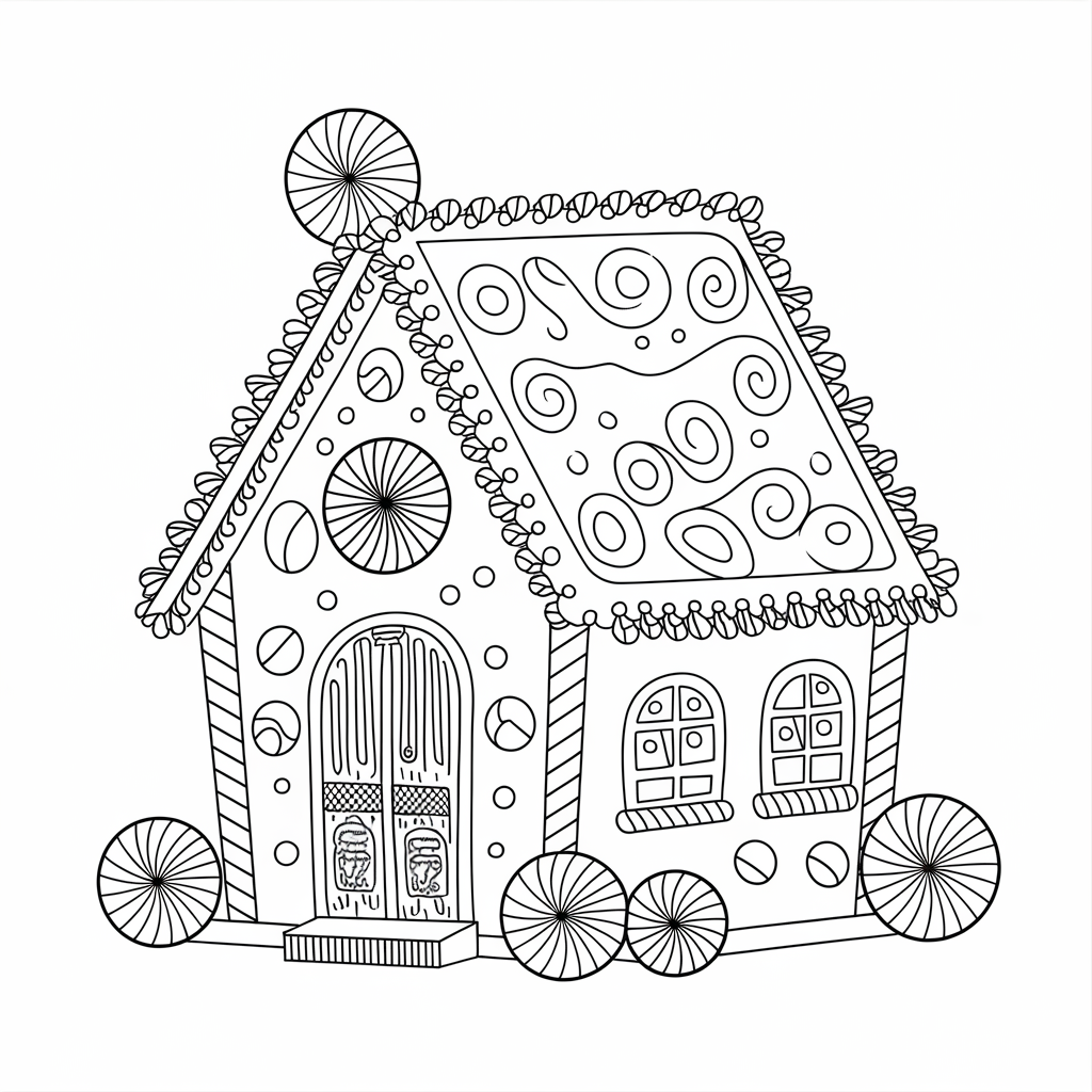 Creative Christmas Gingerbread House Coloring Pages for Kids of All Ages
