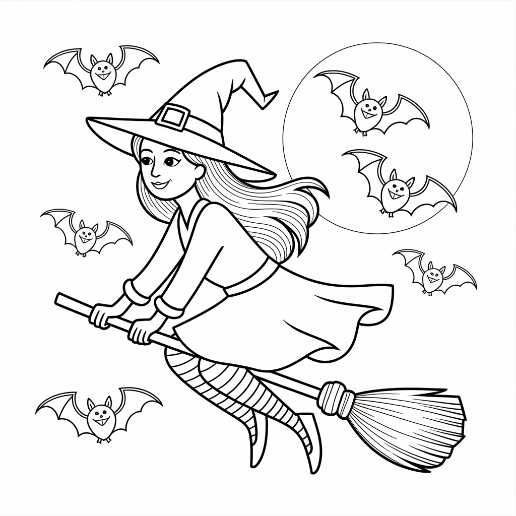 Flying Bats and Witch
