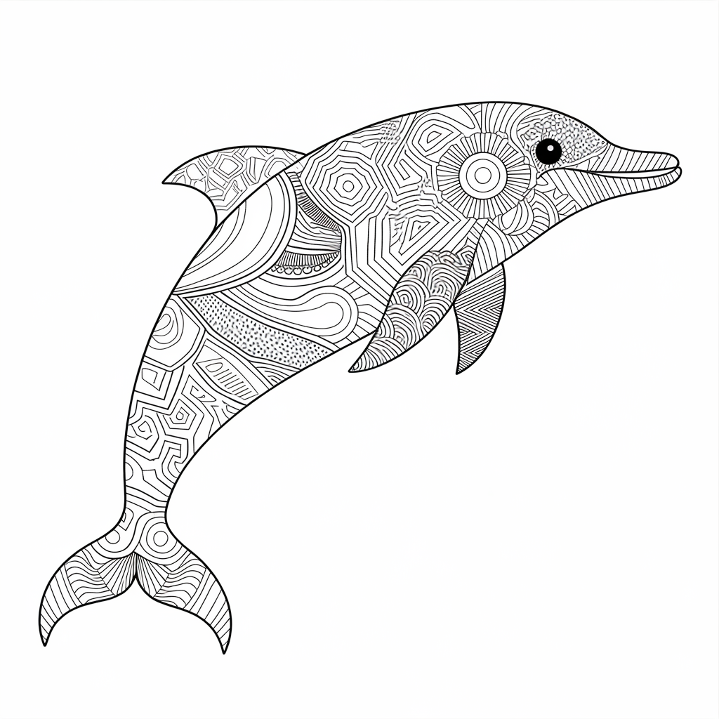 Abstract Dolphin Coloring Pages