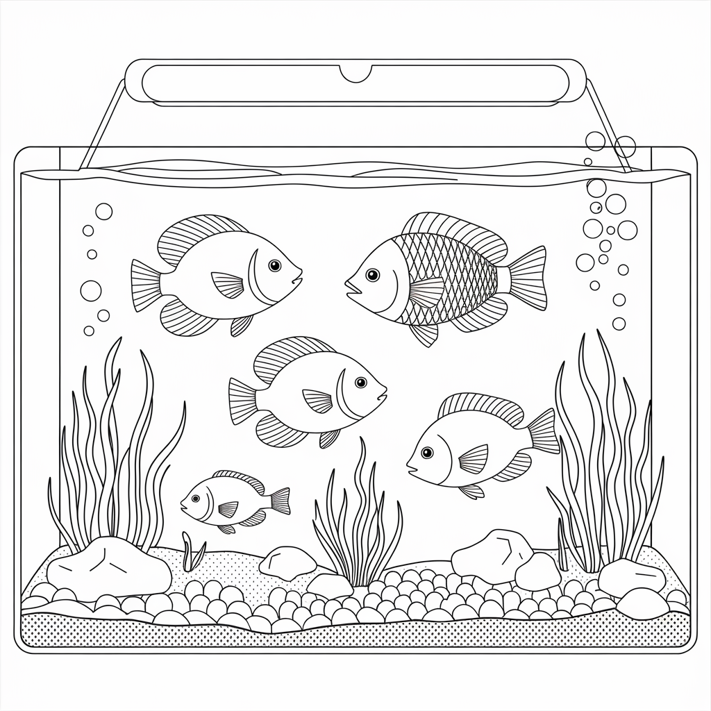 Aquarium Fish Coloring Sheet 