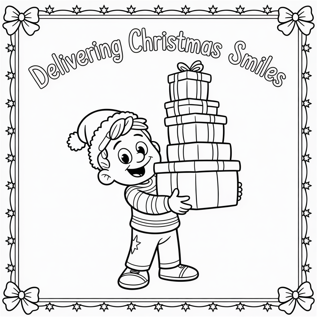 Arthur Christmas Gift Delivery Card Coloring Page Printable
