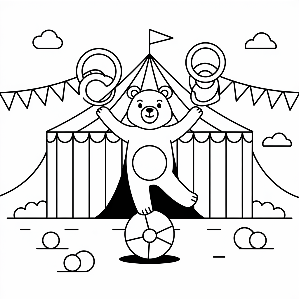 Circus Bear Coloring Page