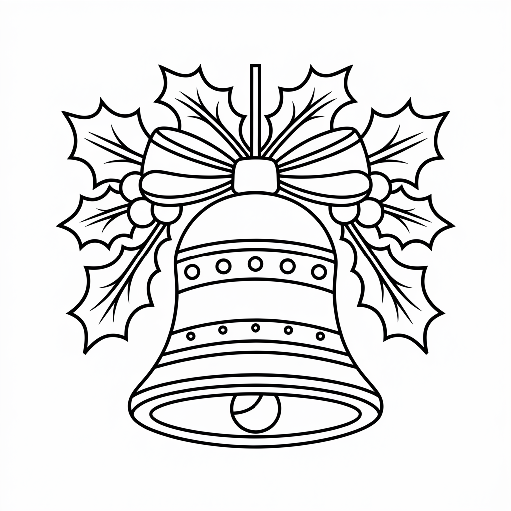 Holiday Bell Ornament Christmas Coloring Page for Kids