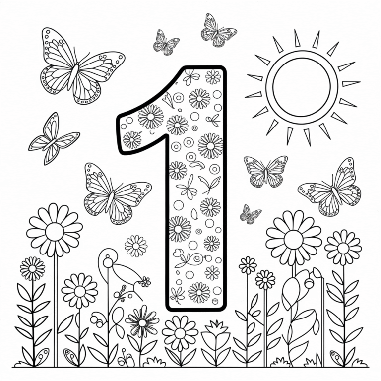 Number 1 Coloring Pages – Free Printable Worksheets for Kids - Love For ...