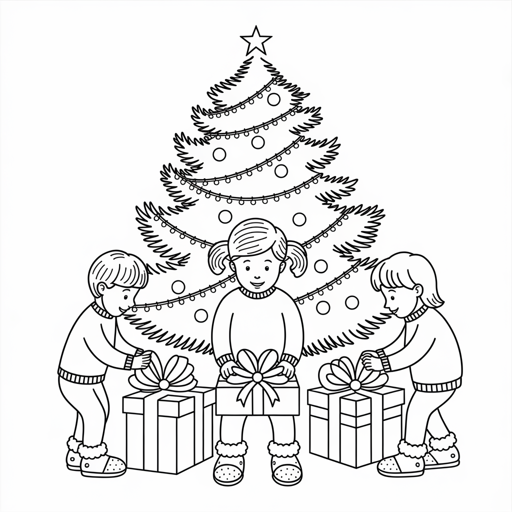 Kids Unwrapping Gifts