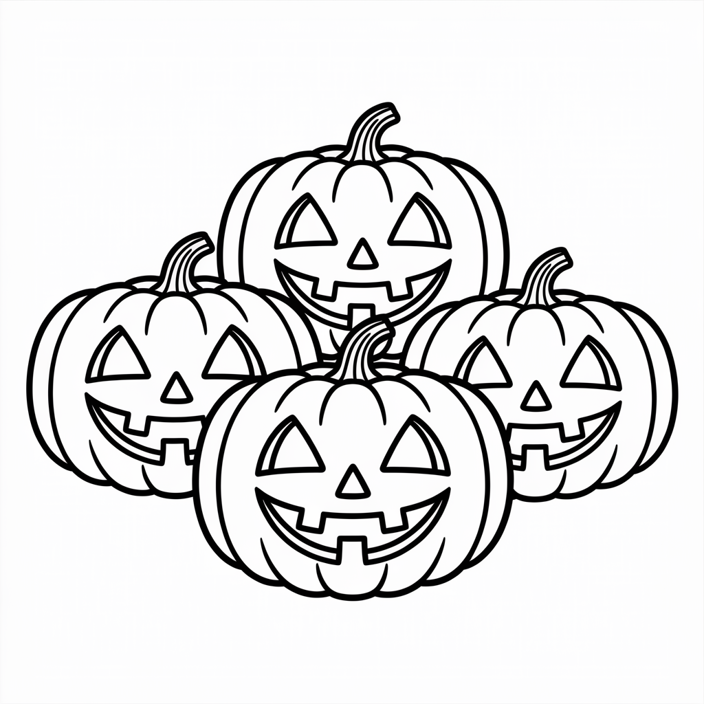 Smiling Pumpkin Family