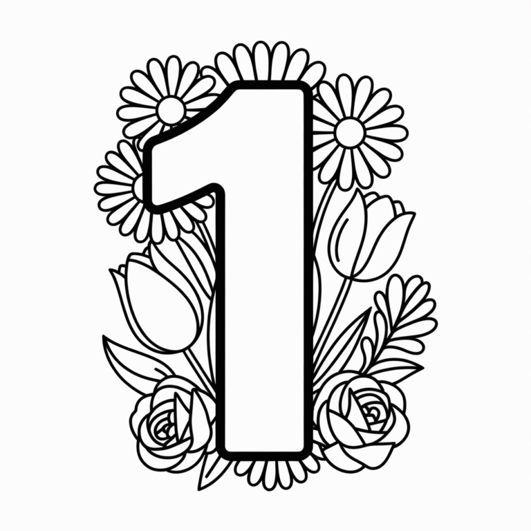 Number 1 Coloring Pages – Free Printable Worksheets for Kids - Love For ...