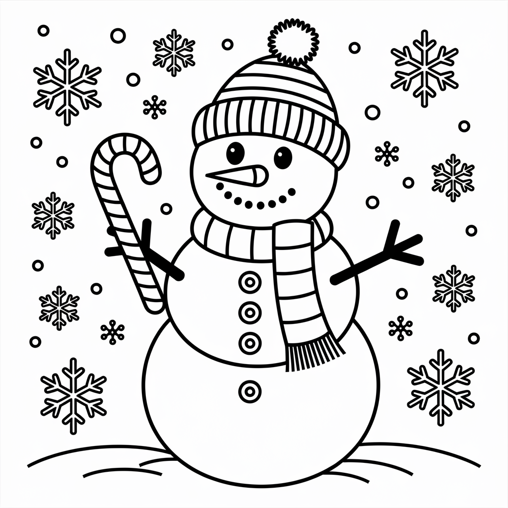 Free Printable Cute Christmas Coloring Page