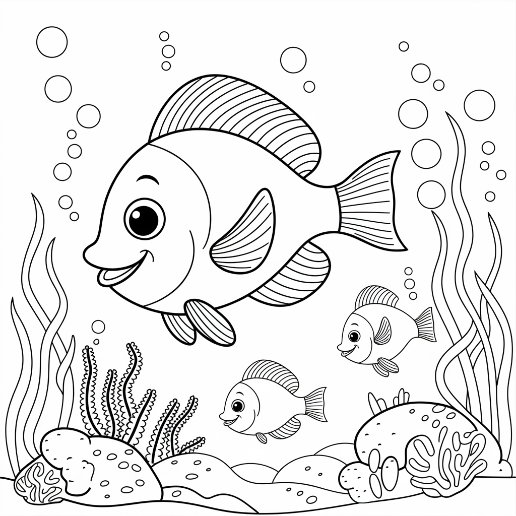Zentangle Fish Coloring Page