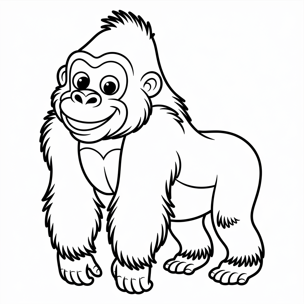 Cartoon Gorilla Coloring Pages