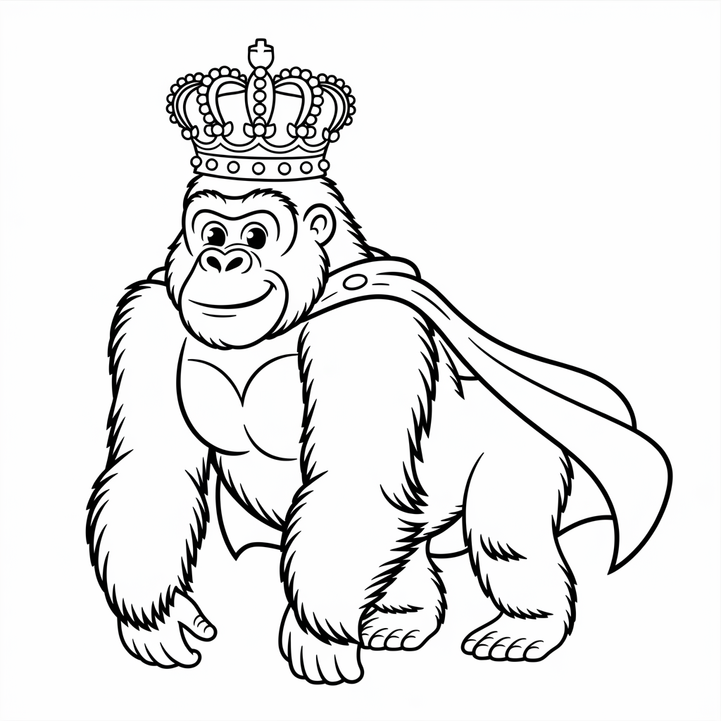King Gorilla Coloring Pages 