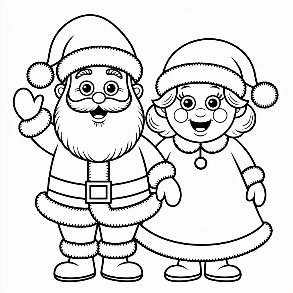 Santa and Mrs. Claus Waving